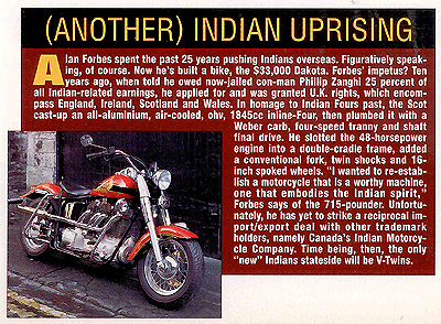 Dakota 4 blurb from Cycle World March 2000